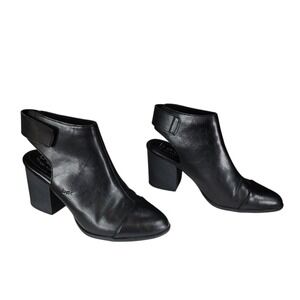 Born BOC Slingback Booties sz 9M Women Bingly Shootie Black Chunky‎ Heel Mule 3"